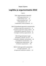 Logiikka ja argumentaatio 2010 - Joensuu