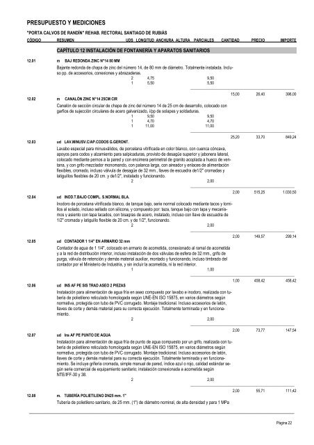 DOCUMENTO 4: MEDICIONES Y PRESUPUESTO