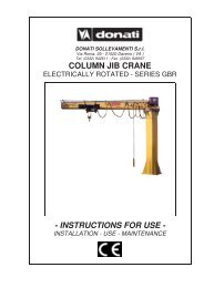 COLUMN JIB CRANE - INSTRUCTIONS FOR USE -