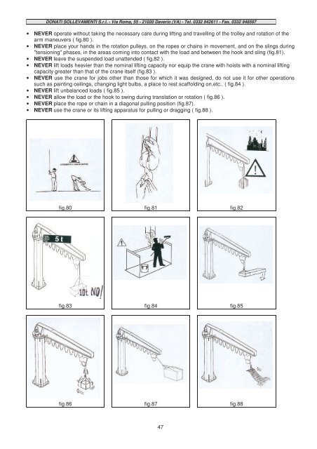 COLUMN JIB CRANE - INSTRUCTIONS FOR USE -