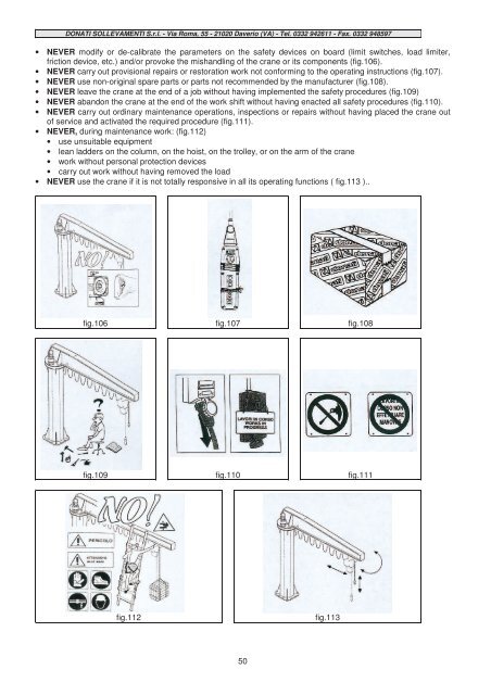 COLUMN JIB CRANE - INSTRUCTIONS FOR USE -