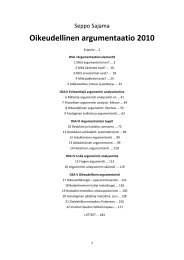 Oikeudellinen argumentaatio 2010 - Joensuu