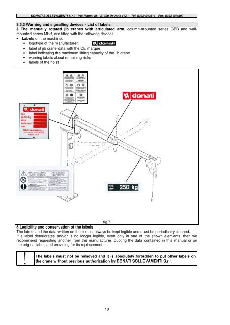 JIB CRANES WITH AN ARTICULATED ARM MANUALLY ROTATED