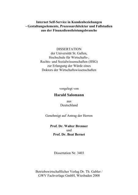 Harald Salomann - Universität St.Gallen