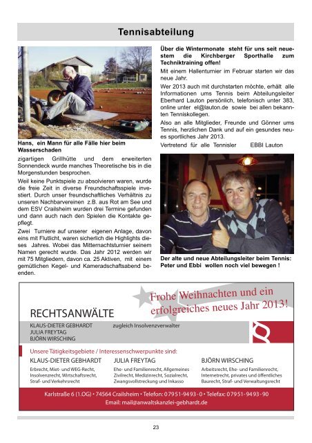 Vereinszeitung 2012 - TSG Kirchberg/Jagst