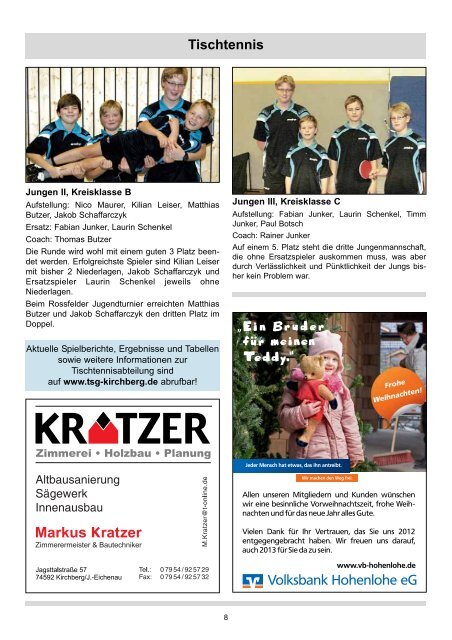 Vereinszeitung 2012 - TSG Kirchberg/Jagst