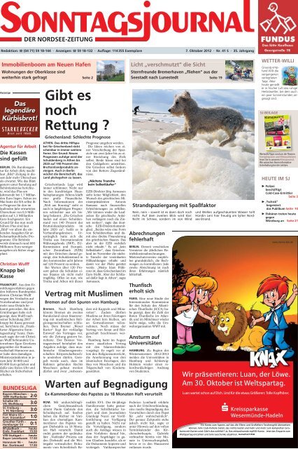 SJ-Ausgabe vom: 07. 10. 2012 - Sonntagsjournal