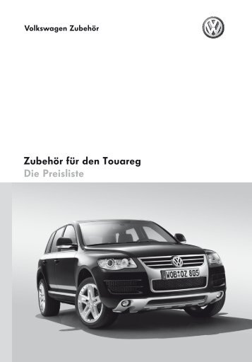 Zubehör für den Touareg Die Preisliste - Volkswagen Zubehör