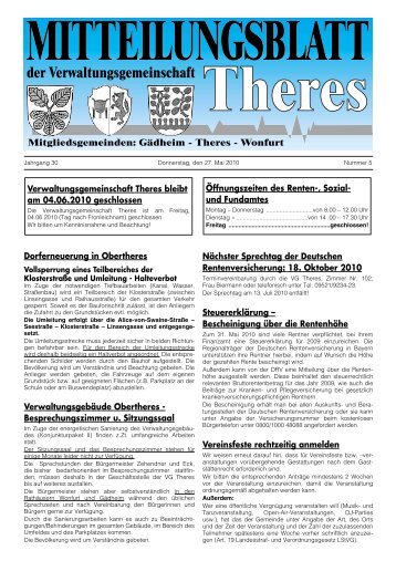 MITTEILUNGSBLATT der Verwaltungsgemeinschaft - Wonfurt