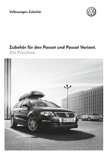 Zubehör für den Passat und Passat Variant. Die Preisliste.