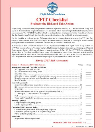 CFIT Checklist - Flight Safety Foundation