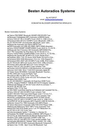 Besten Autoradios Systeme - Komunitas Blogger Unsri