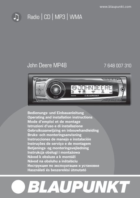 Radio CD MP3 WMA John Deere MP48 - Blaupunkt