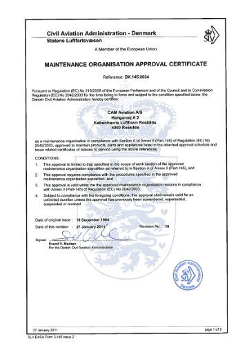 approval part document m Approval Maintenance Part   (EASA Certificate Nomad M)
