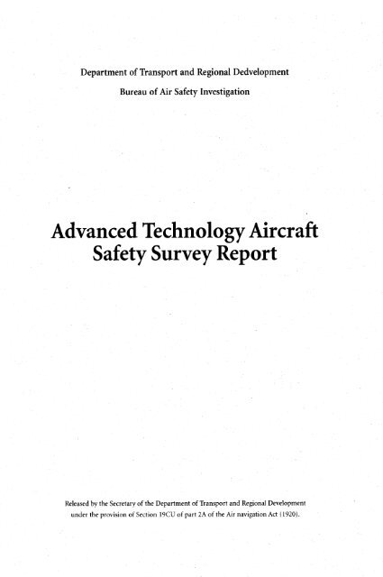 Advanced Technology Aircraft Safety Survey Report - Australian ...