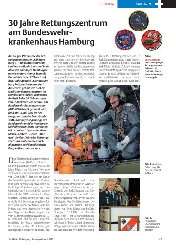 30 Jahre Rettungszentrum am Bundeswehr - Luftrettung Hamburg
