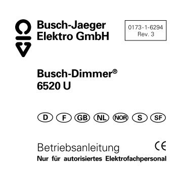 Busch-Dimmer® 6520 U Betriebsanleitung Busch-Jaeger Elektro ...