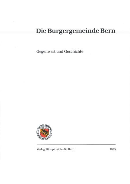 Die Burgergemeinde Bern - Burgerbibliothek Bern