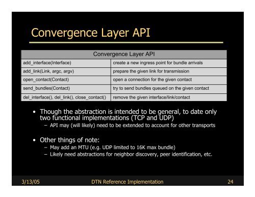 The DTN Reference Implementation - Delay Tolerant Networking ...