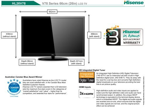 HL26V78 - Hisense