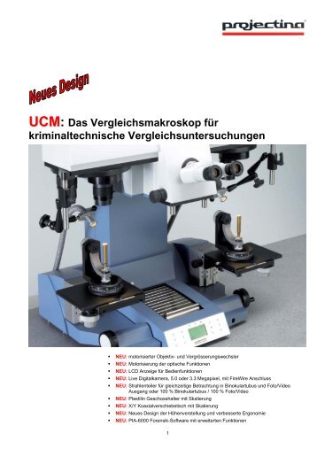 UCM: Das Vergleichsmakroskop für kriminaltechnische ... - Optoteam