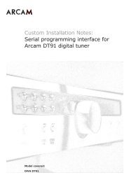 Serial programming interface for Arcam DT91 digital tuner