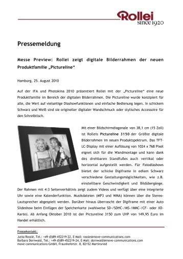 Pressemeldung - Rollei