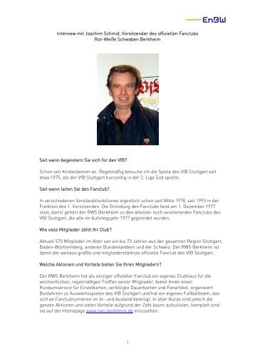 Interview mit Joachim Schmid, Vorsitzender des offiziellen ... - EnBW