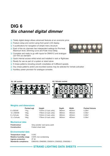 DIG 6 Six channel digital dimmer - The Strand Archive