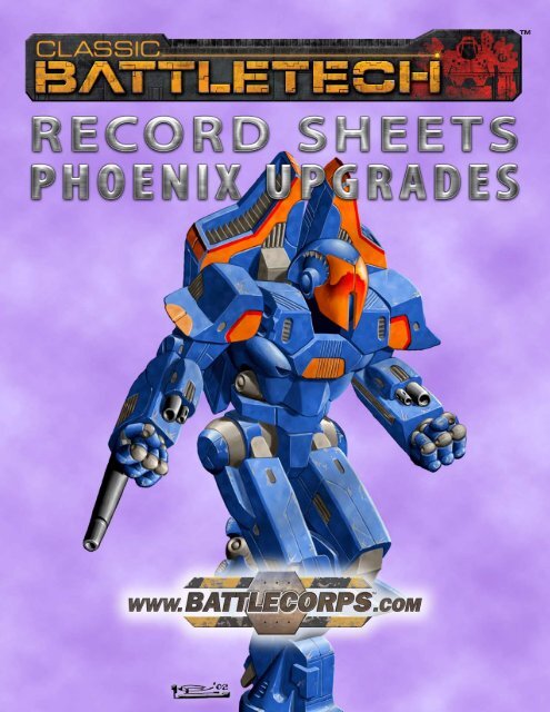 Classic BattleTech Record Sheets: Phoenix Upgrades - BattleCorps