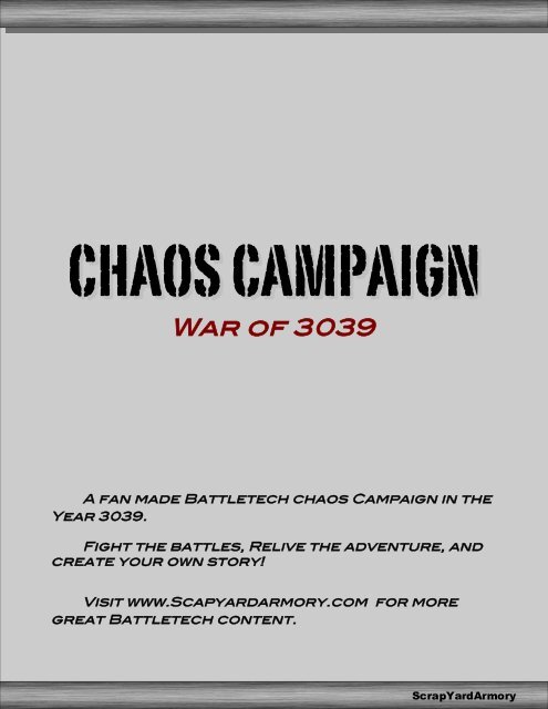 Chaos Campaign – War of 3039 - ScrapYard Armory