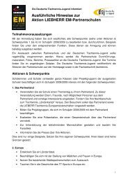 Ausführliche Hinweise zur Aktion LIEBHERR EM-Partnerschulen