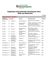 Ergebnisse internationaler bioweinpreis 2011 Wein aus ... - Lebensart