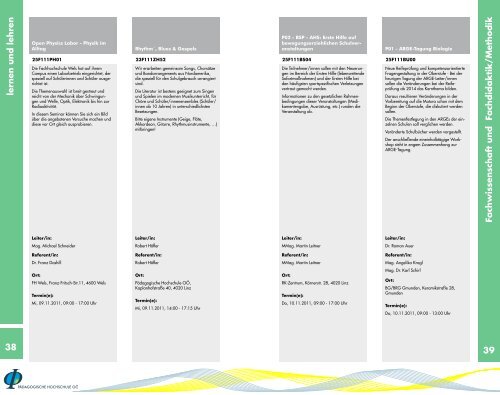 Lernen und lehren - Pädagogische Hochschule Oberösterreich