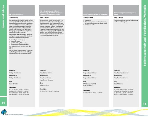 Lernen und lehren - Pädagogische Hochschule Oberösterreich