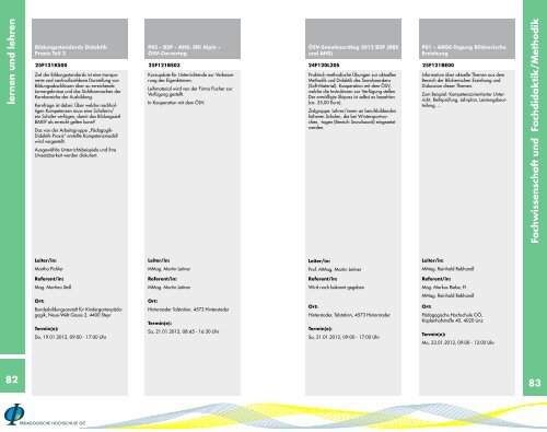 Lernen und lehren - Pädagogische Hochschule Oberösterreich