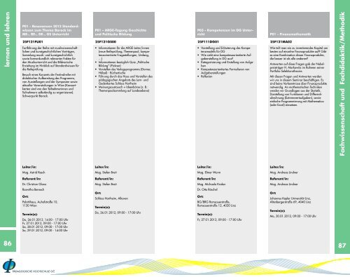 Lernen und lehren - Pädagogische Hochschule Oberösterreich