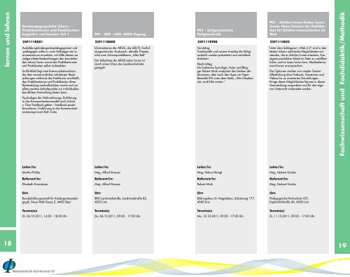 Lernen und lehren - Pädagogische Hochschule Oberösterreich