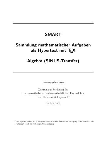 SMART Sammlung mathematischer Aufgaben als Hypertext mit TEX ...