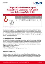 Vergrößerte Lasthaken mit Gabel und Sicherungsfalle VHKS - KWB