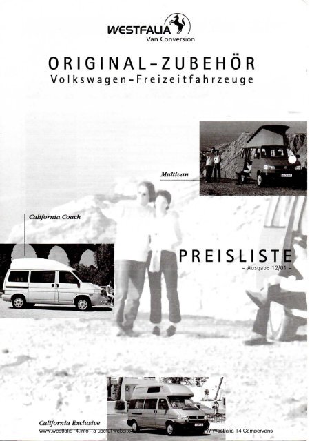 ORIGINAL-ZUBEHOR - VW Westfalia T4 Info Site
