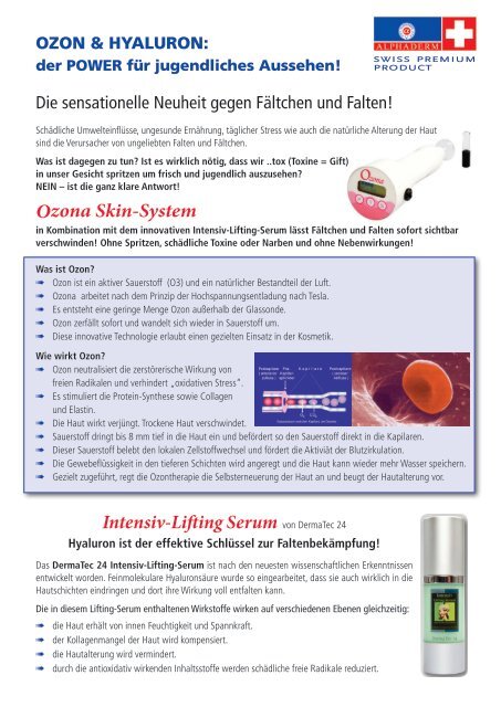Intensiv-Lifting Serum von DermaTec 24 Ozona Skin ... - MyMarket.ch