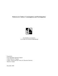 Patterns in Cultural Consumption and Participation - Canada ...