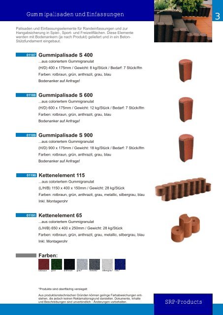 Elastische Formteile und Elemente SRP-Produkte “Made in Germany”