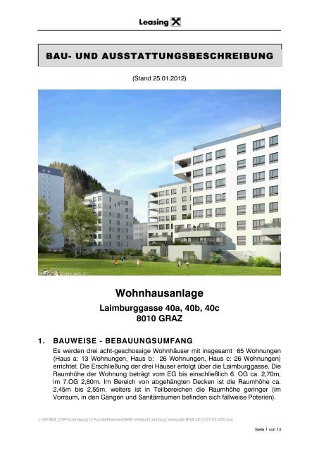 Wohnhausanlage Laimburggasse 40a, 40b, 40c 8010 GRAZ