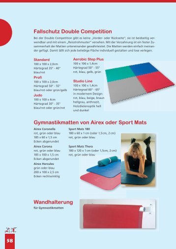 Fallschutz Double Competition Gymnastikmatten von Airex oder ...