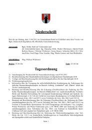 Niederschrift Tagesordnung - Reith bei Kitzbühel