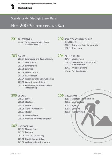 Standard-Heft 200 gesamt - Stadtgärtnerei - Basel-Stadt