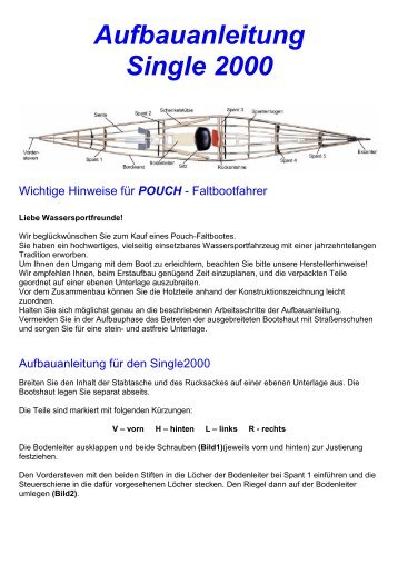 Aufbauanleitung Single 2000 - Poucher Boote GmbH