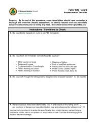 Faller Site Hazard Assessment Checklist